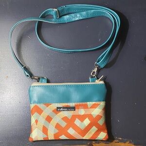✨ Echoes in the Attic Crossbody Bag | Teal & Orange Geometric | NWOT